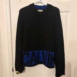 Calvin Klein Jeans Black and Blue Crew Neck Sweater
